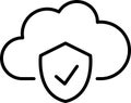 Clouds line vector icon. Storage solution UI, web element, networking, databases, software sign, cloud and meteorology symbol Royalty Free Stock Photo