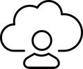 Clouds line vector icon. Storage solution UI, web element, networking, databases, software sign, cloud and meteorology symbol Royalty Free Stock Photo