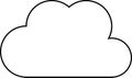 Clouds line vector icon. Storage solution UI, web element, networking, databases, software sign, cloud and meteorology symbol Royalty Free Stock Photo