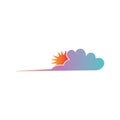 Clouds logo illustration of sun nature colorful design vector