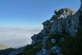 With the clouds lower than the summit it is like a magic carpet ride Royalty Free Stock Photo