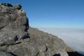 With the clouds lower than the summit it is like a magic carpet ride Royalty Free Stock Photo