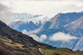 Clouds lying low near Wanaka in Southern Lakes, New Zealand Royalty Free Stock Photo