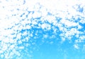 Clouds made of scattered dots in the blue sky, realistic dotwork cloudscape illustration Royalty Free Stock Photo