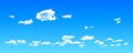 Clouds made of scattered dots in the blue sky, realistic dotwork cloudscape illustration