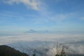 Clouds on mount Andong Royalty Free Stock Photo
