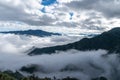 Clouds in the mountains in early morning Royalty Free Stock Photo