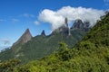 Clouds in the mountains. Exotic Mountains. Wonderful Mountains. Royalty Free Stock Photo