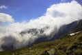 Clouds in the mountains landcape Royalty Free Stock Photo