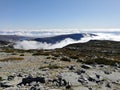 Clouds in the mountains at serra da estrela Royalty Free Stock Photo