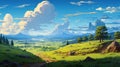 Delicately Rendered Mountain Landscape With Expansive Skies