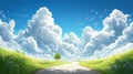 clouds moving over an empty countryside road. Royalty Free Stock Photo