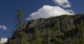 Clouds moving over a mountain top 4k 24fps