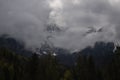 clouds obscuring the view of the mountain