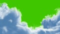 Clouds Opening and Closing on a Green Background, 3d Animation. Full HD