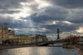 Clouds over the city and the river