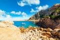 Clouds over Costa Paradiso rocky shore Royalty Free Stock Photo