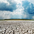 Clouds over desert. rain before Royalty Free Stock Photo