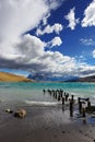 The clouds over the emerald lake Azul