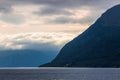 Clouds over the fjord Royalty Free Stock Photo