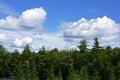 Clouds over a forest in the Adirondack Park Royalty Free Stock Photo