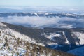 Clouds over the hills of Karkonosze Krkonose Royalty Free Stock Photo