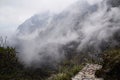 Clouds over the Inca trail and Andes mountain in Peru Royalty Free Stock Photo