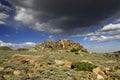 Clouds over Inyo Mountains in California Royalty Free Stock Photo