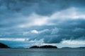 Clouds over an island