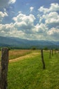 Clouds Over a Meadow in the Smokey Mountains Bathed in Afternoon Sun