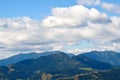 Clouds over mountain peaks