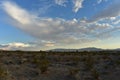 Clouds over mountain range in Mojave Desert landscape town of Pahrump, Nevada, USA