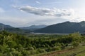 Clouds over mountain river Royalty Free Stock Photo