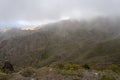 Clouds over the mountains on the island of Tenerife