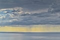 Clouds over ocean horizon