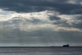 Clouds over river Tagu, Lisbon, Portugal Royalty Free Stock Photo