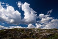 Clouds over rocks Royalty Free Stock Photo