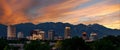 Clouds over the Salt Lake City skyline Royalty Free Stock Photo