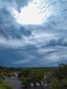 Clouds over San Luis State Wildlife Area in Mosca, Colorado Royalty Free Stock Photo