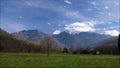 Clouds over snow covered Pic du Canigou, Pyrenees