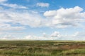 Clouds over the steppe plain. Tyva. Steppe. Sunny summer day Royalty Free Stock Photo