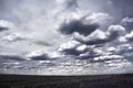 Clouds overhead on North Dakota landscape Royalty Free Stock Photo