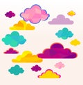 Clouds on a pale pink background.