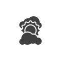 Clouds partially covering the sun vector icon