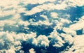 Clouds through plane window Royalty Free Stock Photo