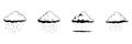 Clouds With Rain Doodle Sketch Set. Weather Patterns And Rainfall Illustration In Hand Drawn Style Collection Royalty Free Stock Photo