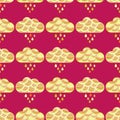 Clouds and rain drops seamless pattern. Royalty Free Stock Photo