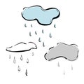 Clouds with rain icon. vector illustration on white background Royalty Free Stock Photo