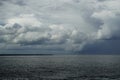 Clouds and rain over ocean by Cebu Island Royalty Free Stock Photo