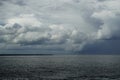 Clouds and rain over ocean by Cebu Island